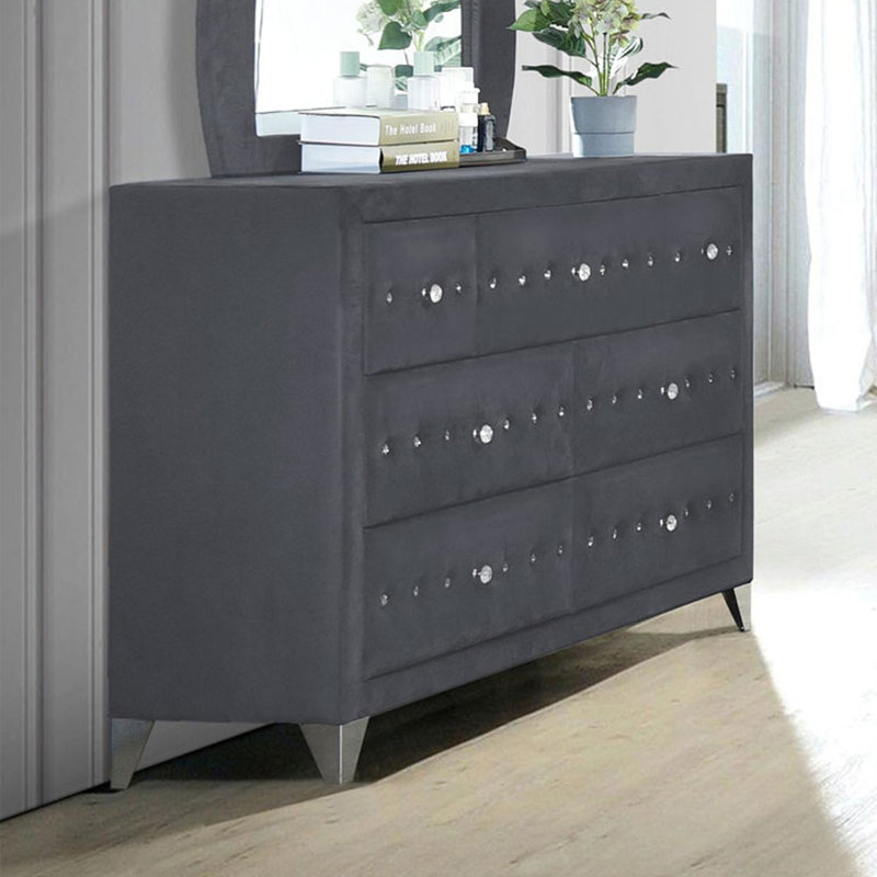 7 Drawer Dresser Gray